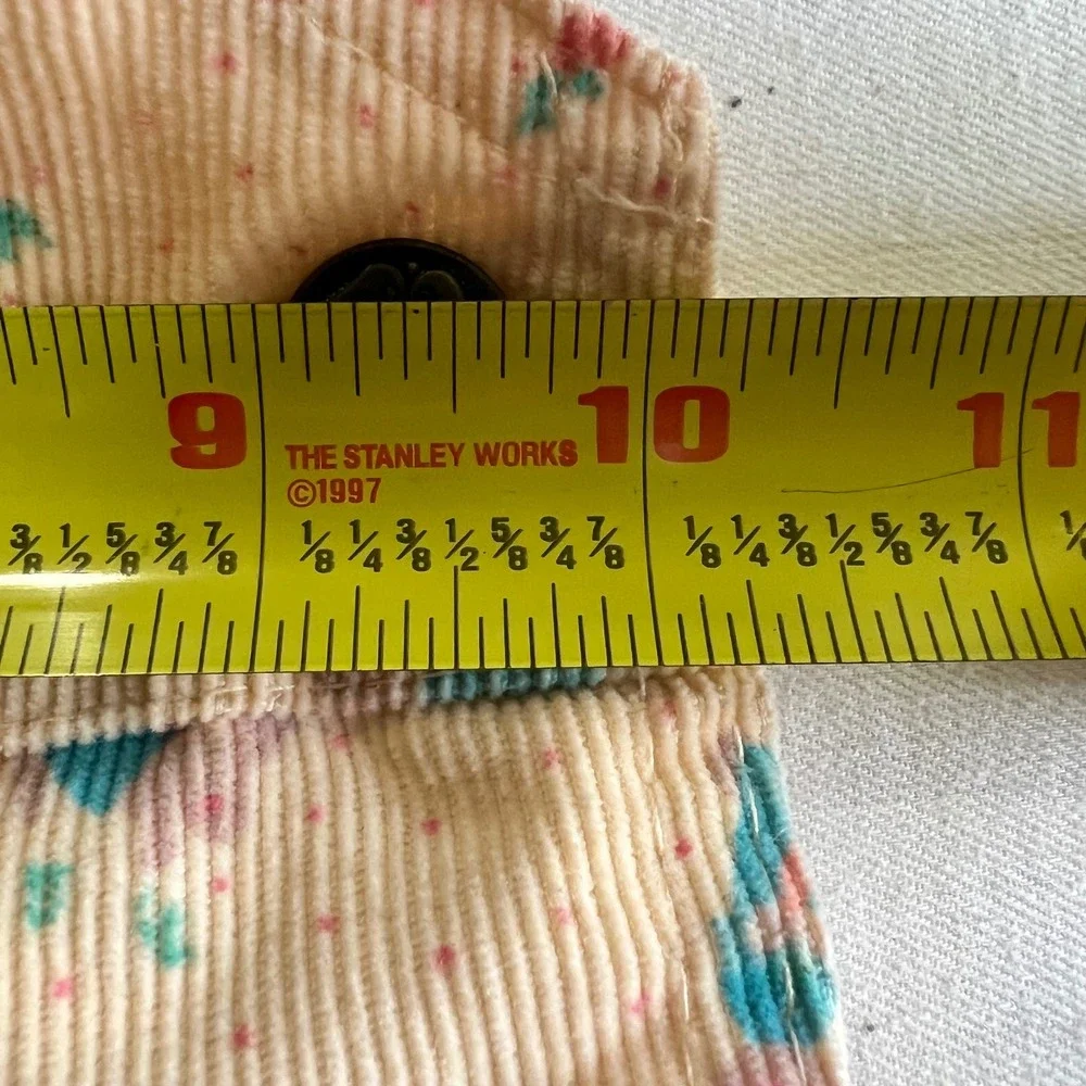 Oshkosh Yellow Rabbit With Carrot Print Corduroy Overalls 12 M Made in USA VTG